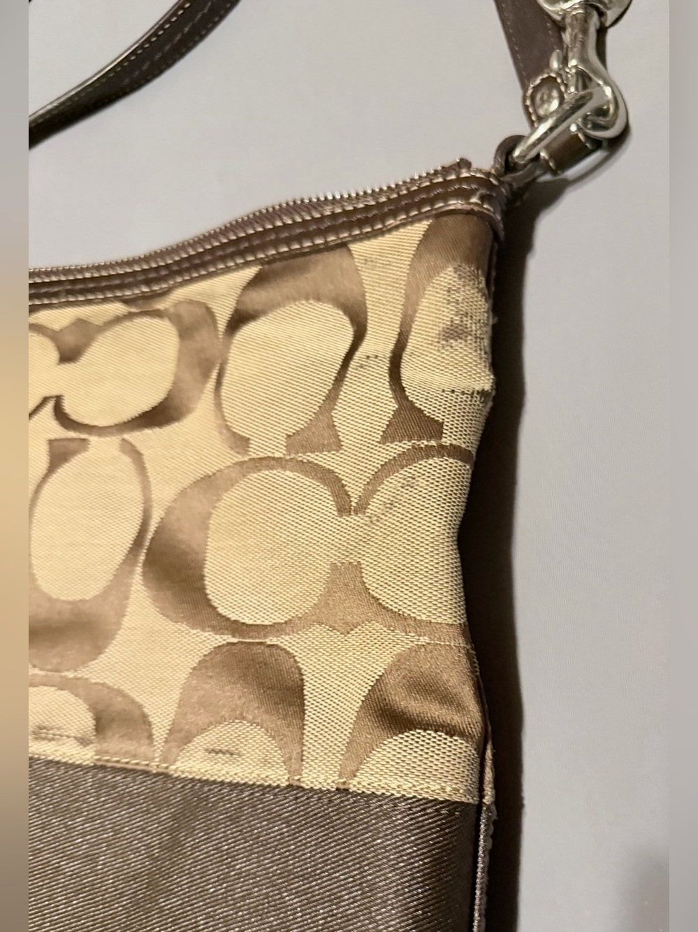 Coach Vintage Beige & Brown Signature Canvas Crossbody Bag - Picture 9 of 14